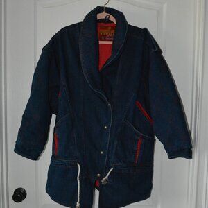 Vintage Winning Edge London T Quilted Denim Jacket Oversized 90's Women's Large